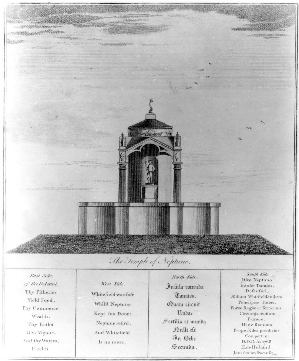 The Temple of Neptune at Kingsgate in the Isle of Thanet, 1768 by English School