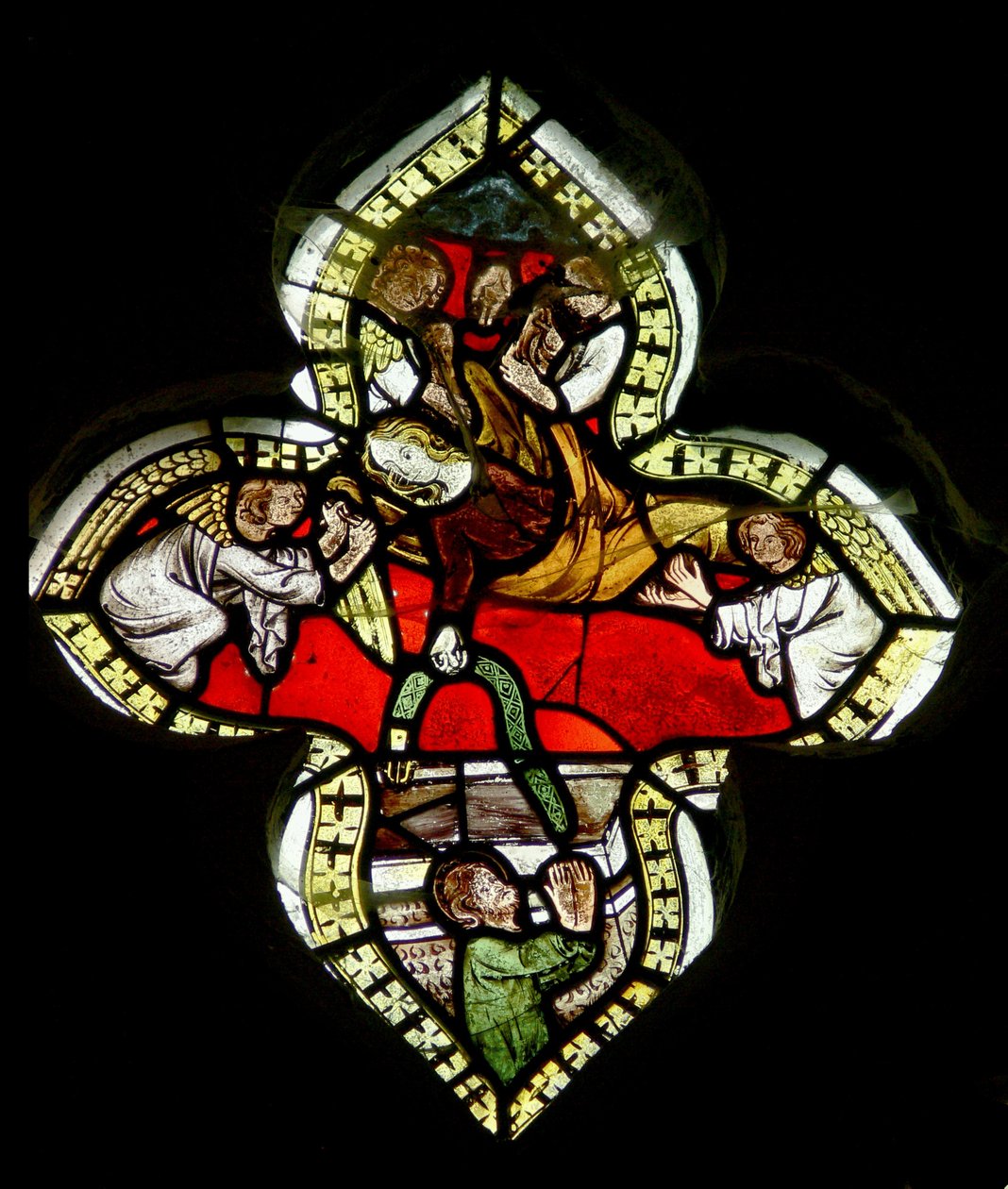 The Virgin leaves her girdle to St Thomas at her Assumption, c.1325-50 by English School