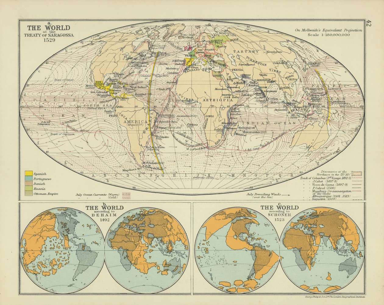 The World at the Treaty of Saragossa by English School