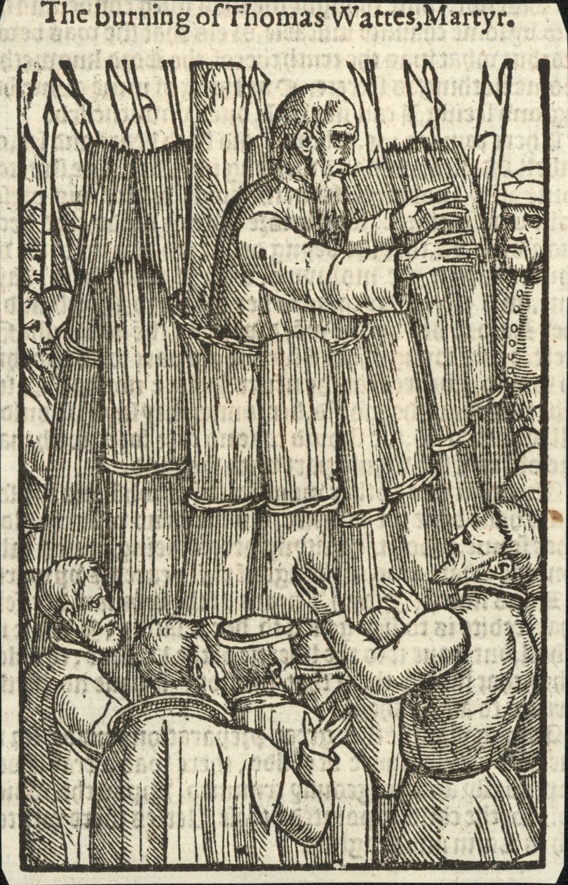 The Burning of Thomas Wattes, Martyr by English School
