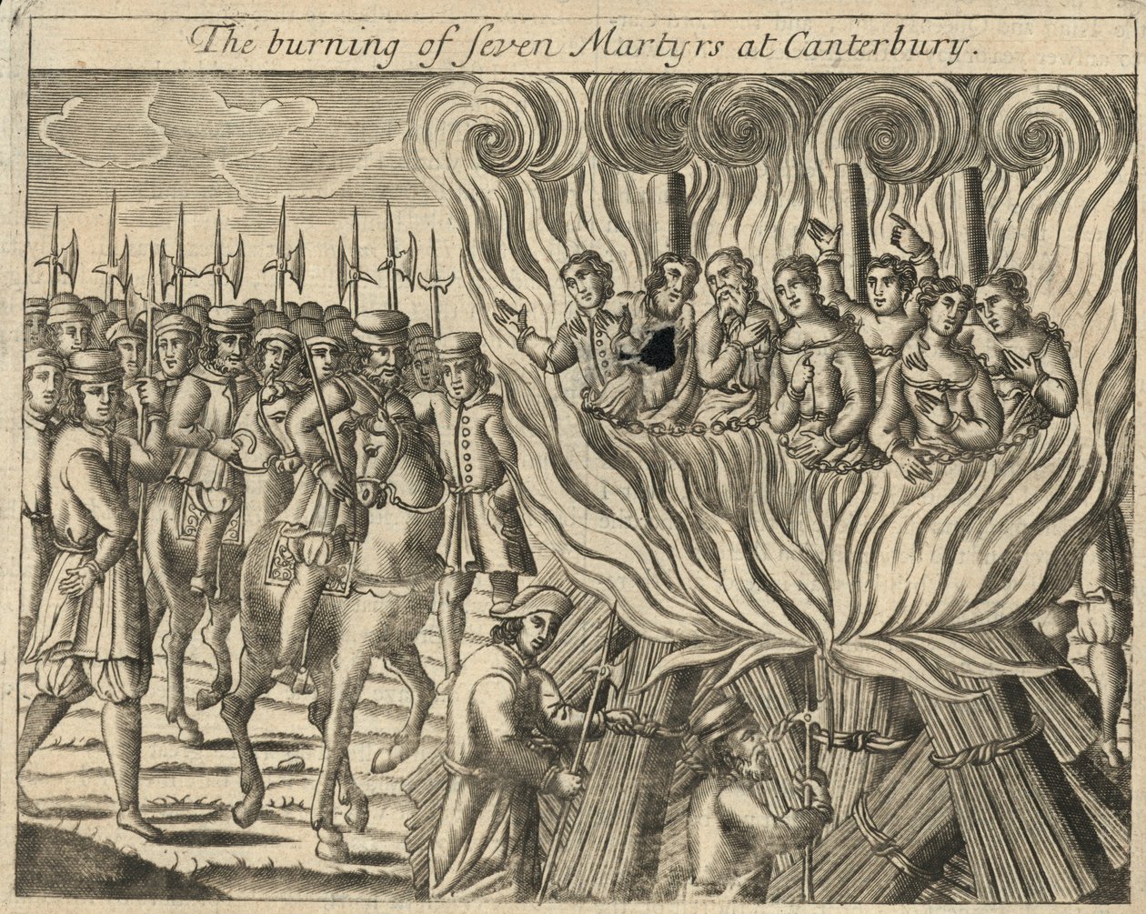 The Burning of Seven Martyrs at Canterbury by English School