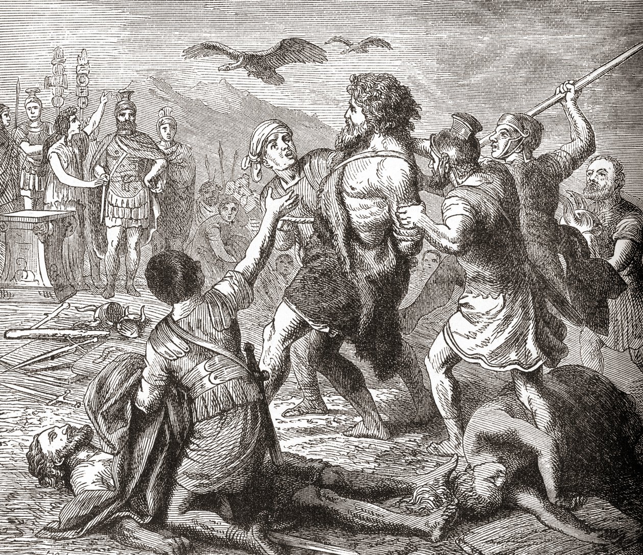 The capture of Teutobochus, a legendary giant and king of the Teutons, from Ward and Lock