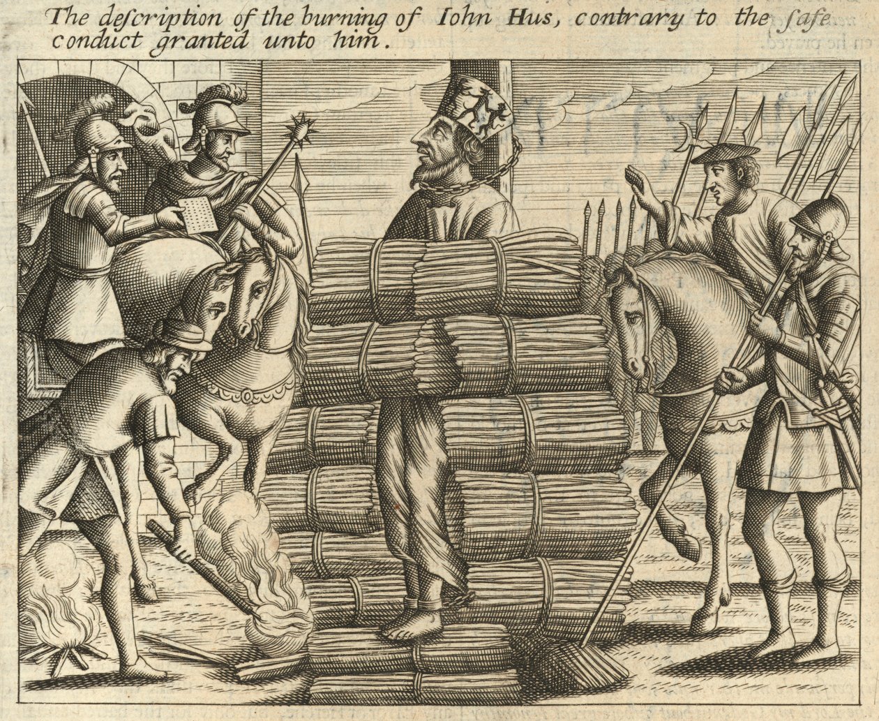 The Description of the Burning of John Hus, Contrary to the Safe Conduct Granted Unto Him by English School