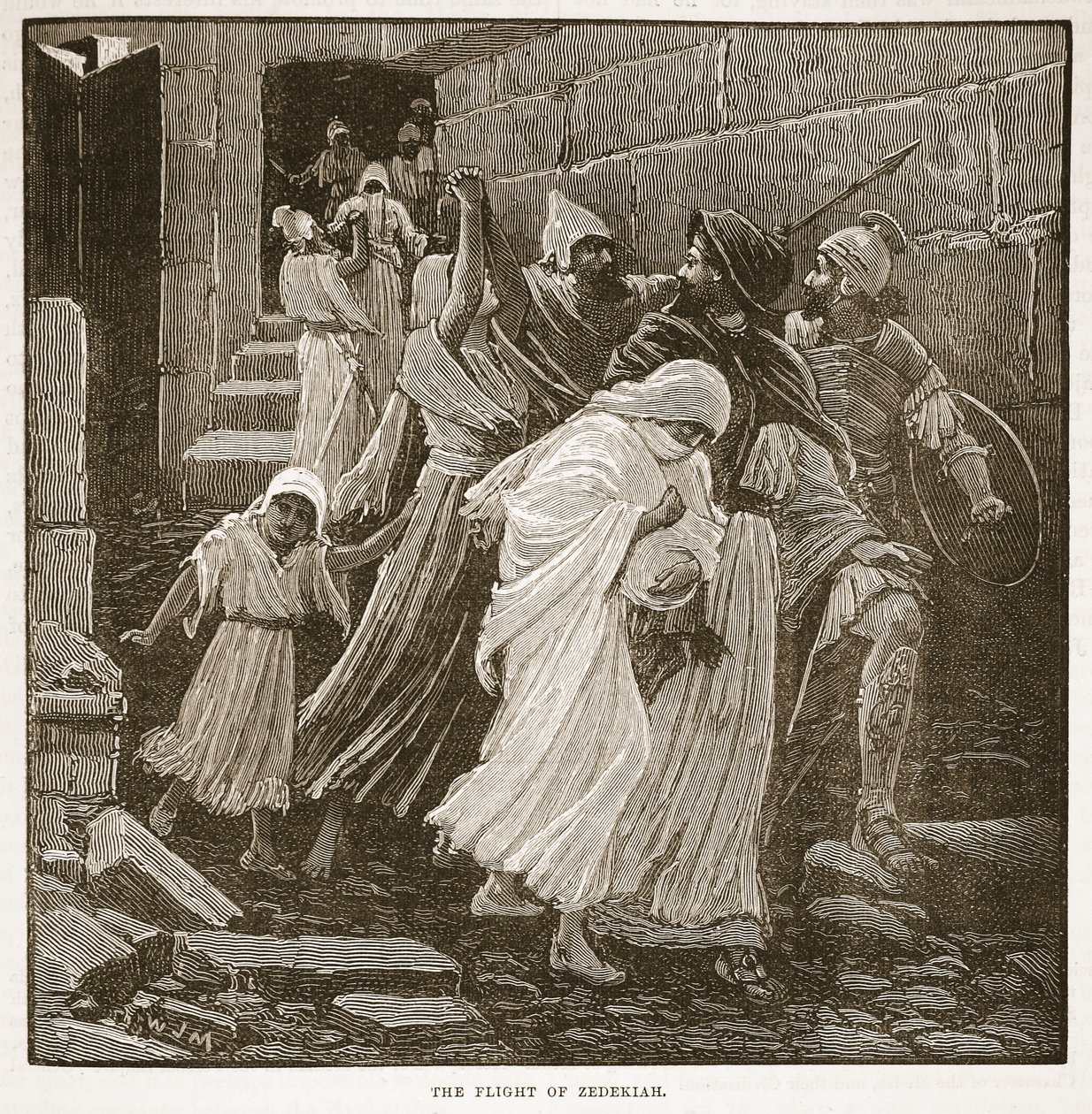 The Flight of Zedekiah by English School