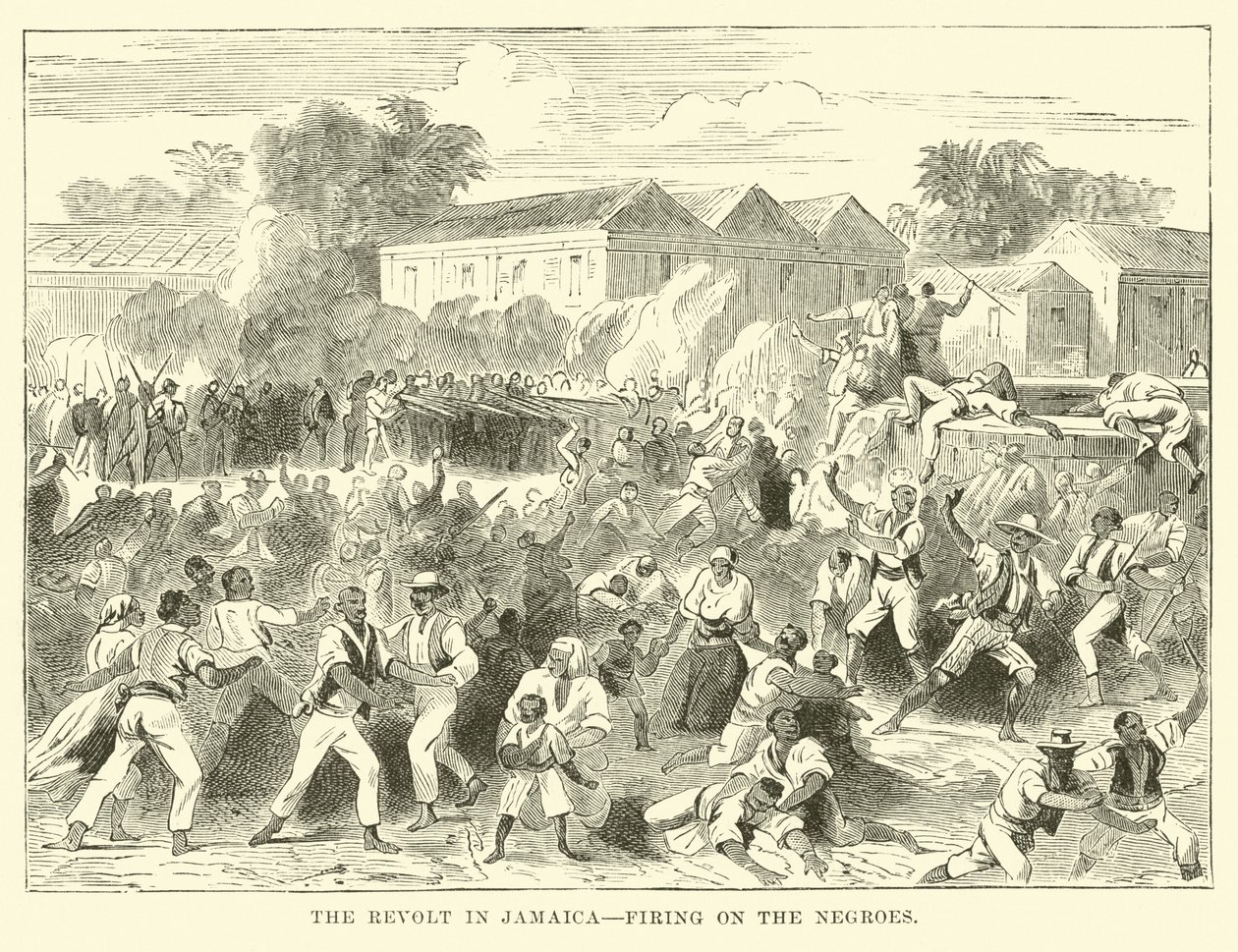 The Revolt in Jamaica, Firing on the Black People by English School