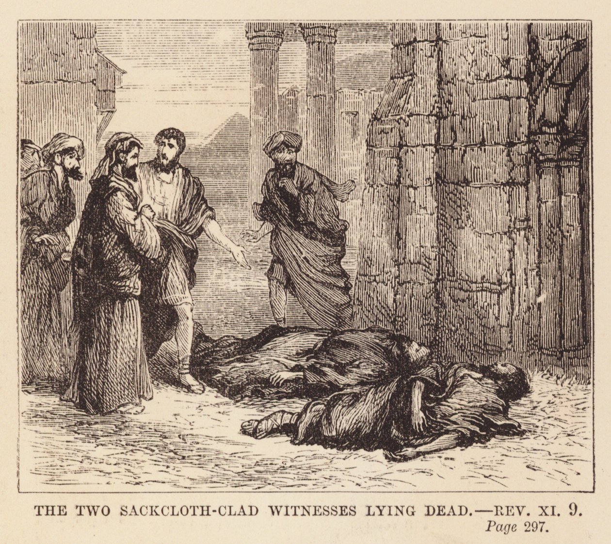 The Two Sackcloth-Clad Witnesses Lying Dead by English School
