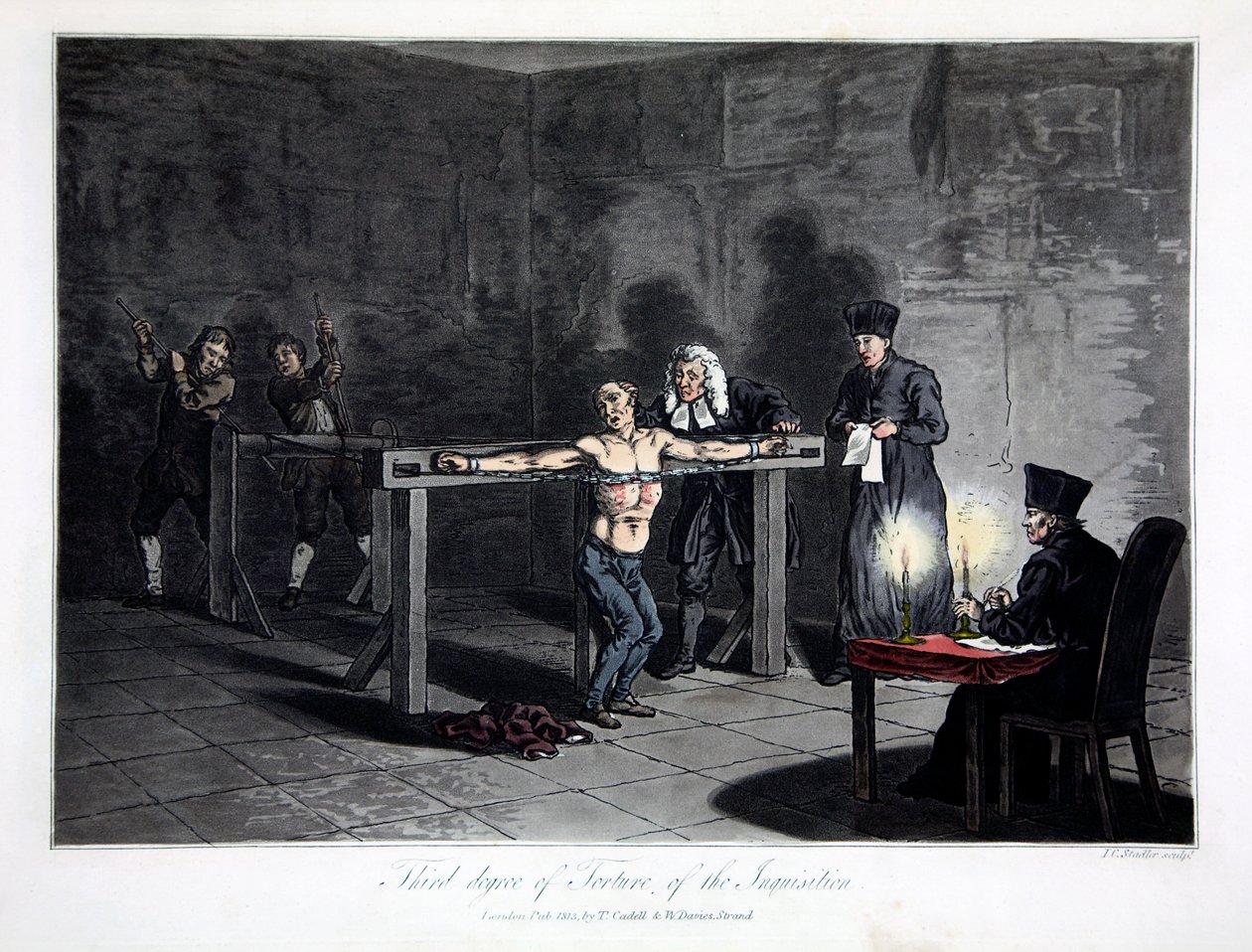 Third Degree of Torture of the Inquisition, engraved by L.C. Stadler, pub. by Cadell & Davies, London, c.1813 by English School