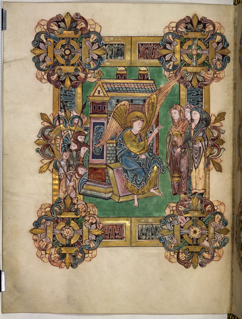 Three Maries at the Sepulchre, from The Benedictional of St Æthelwold, c.963-984 by English School