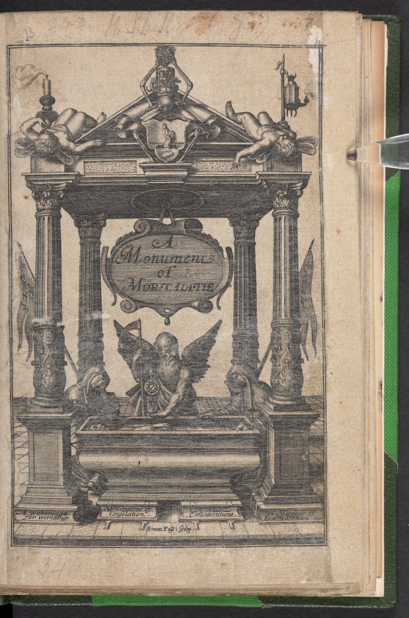 Title page of A Monument of Mortalitie by English School