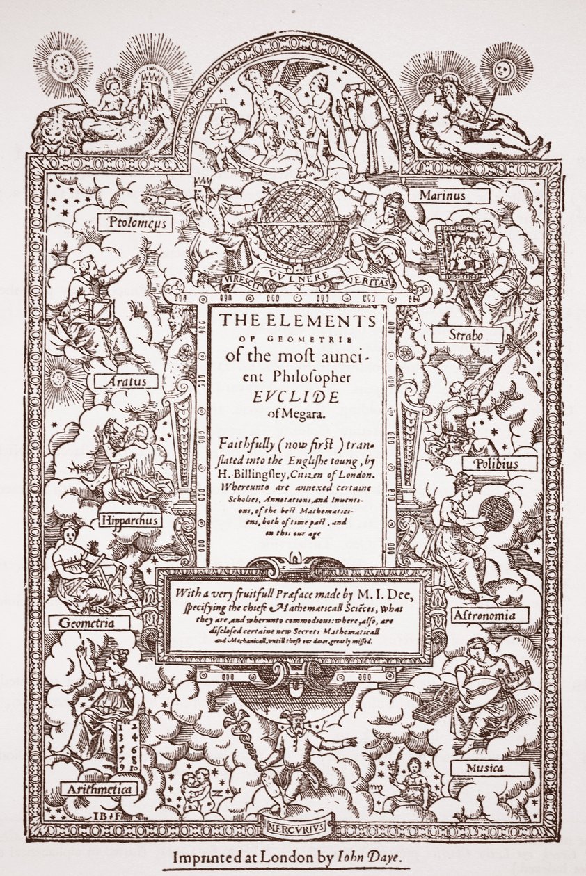 Titlepage of early translation of Euclid