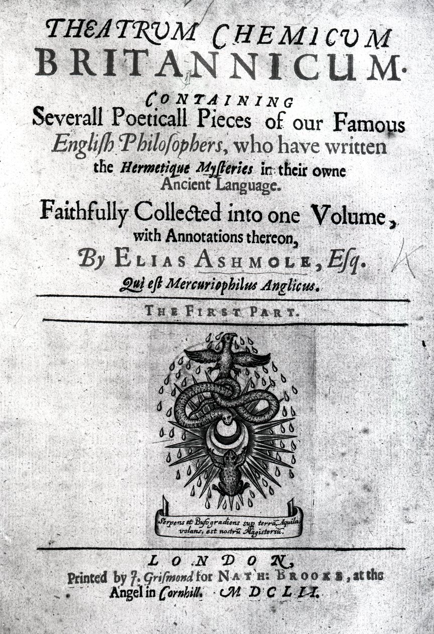 Titlepage to Theatrum Chemicum Britannicum by Elias Ashmole by English School