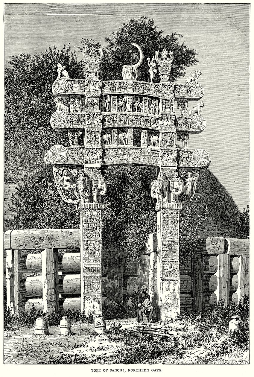 Tope of Sanchi, Northern Gate by English School