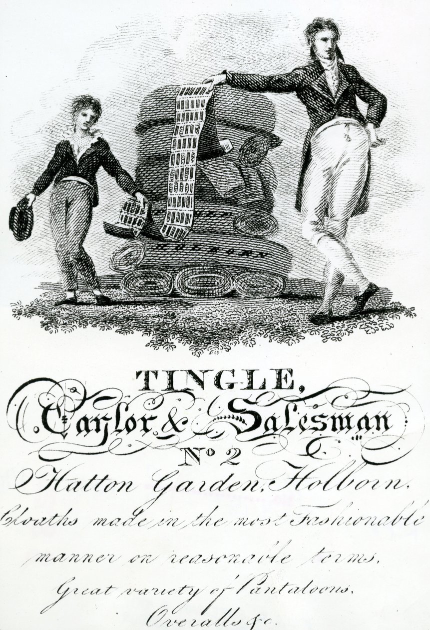 Trade card for Tingle, Taylor and Salesman, No 2 Hatton Garden, Holborn by English School