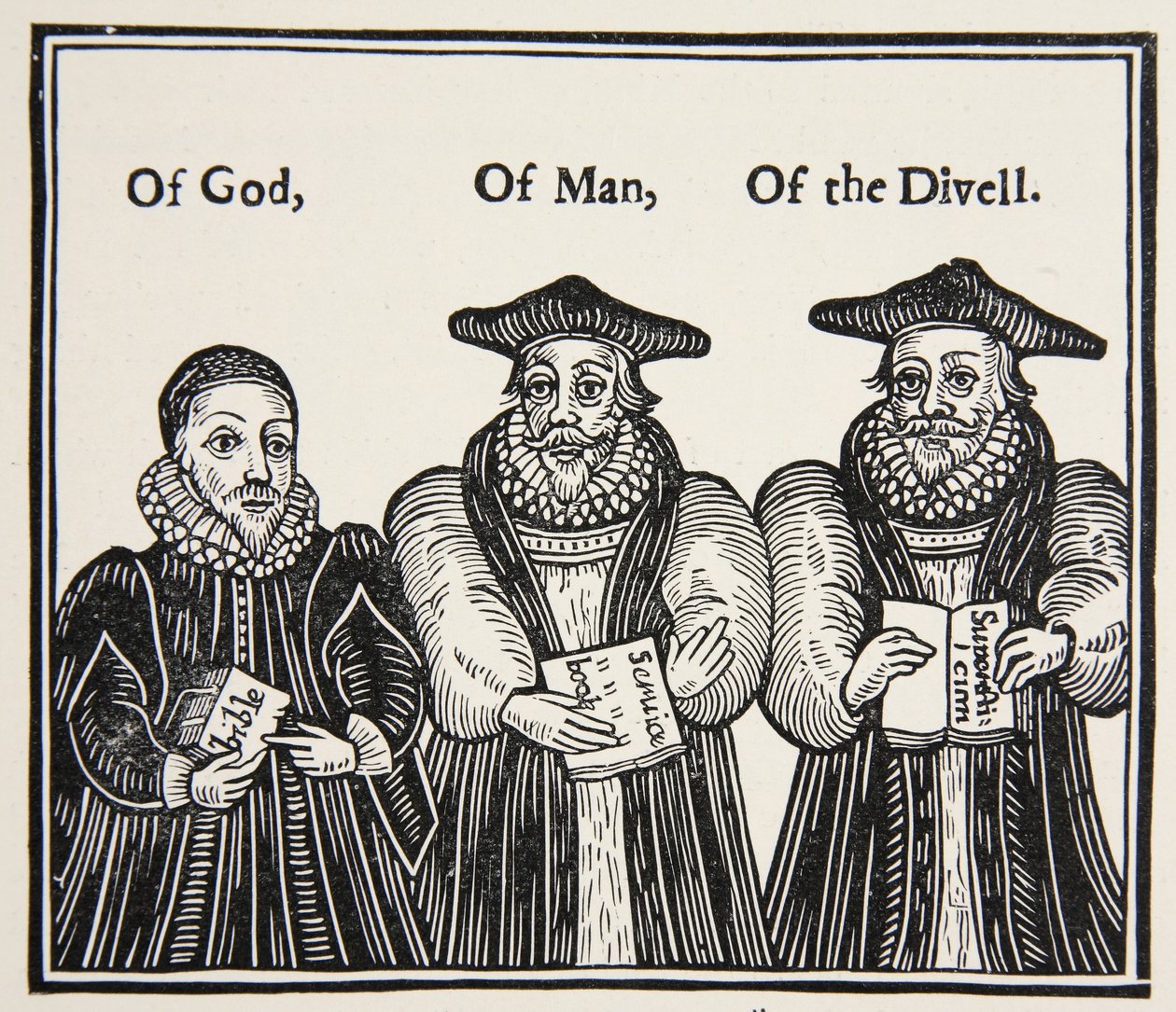 Triple Episcopacie, satire by the Puritan Party of Laud and the Court Bishops, from a Tract of 1641 by English School