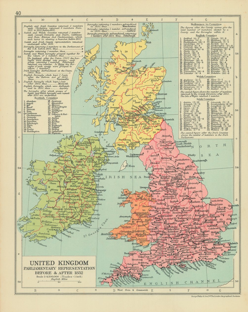 United Kingdom Parliamentary Representation Before & After 1832 by English School