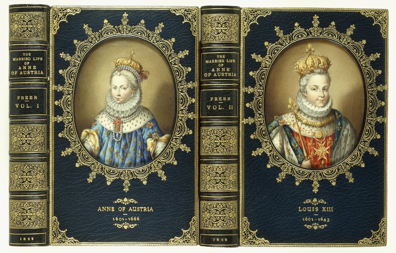 Upper Cover Set, with Two Oval Portraits of Anne of Austria and Louis XIII by English School