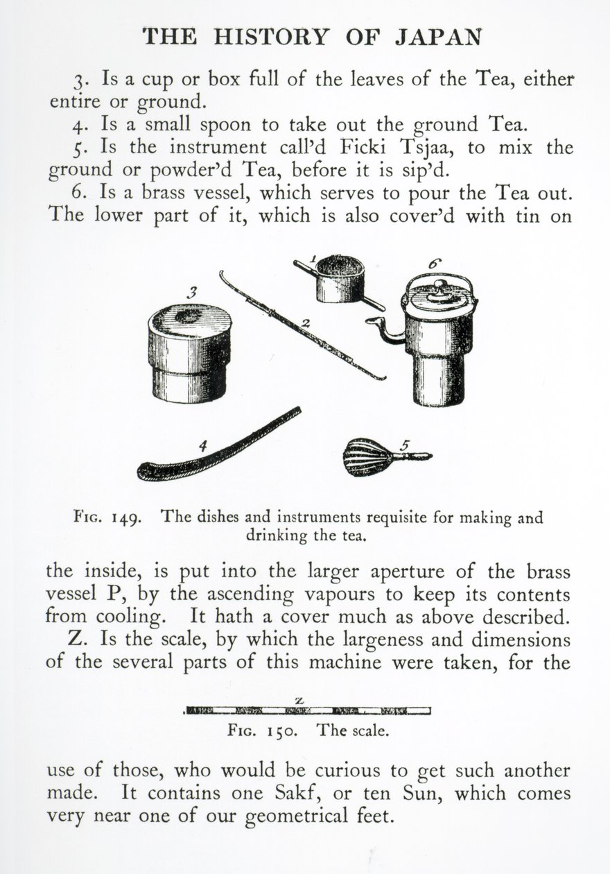 Utensils Used in Japanese Tea Ceremonies, from History of Japan by English School