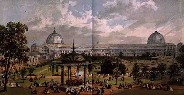 View from the Horticultural Gardens of the Exterior of the Great Exhibition of 1851, from Dickinson