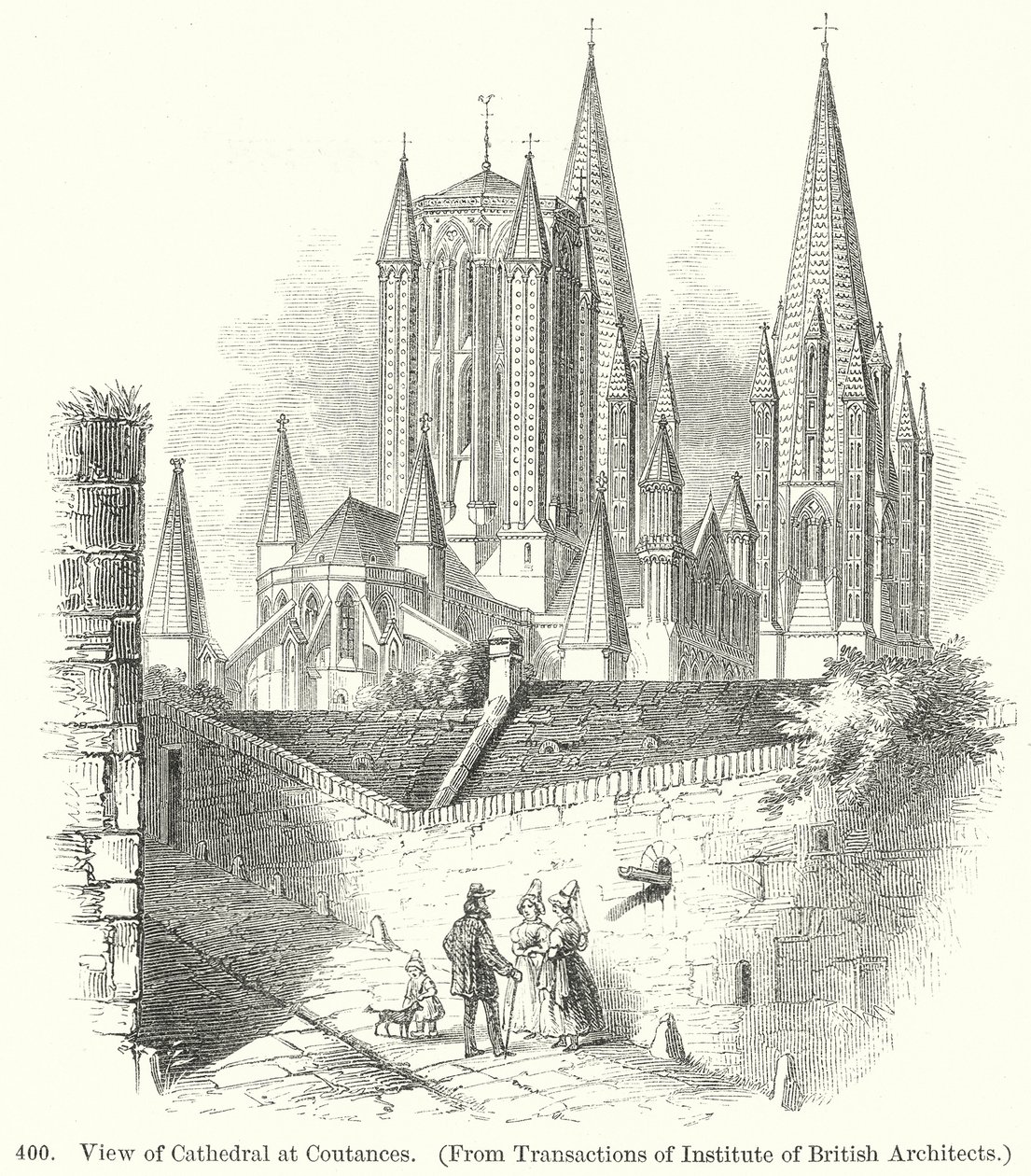 View of Cathedral at Coutances by English School
