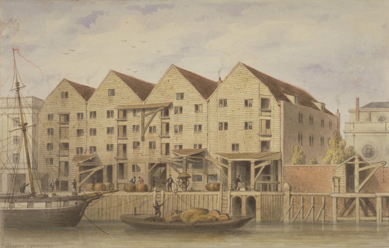 View of Chamberlains Wharf, Tooley Street, 1846 by English School