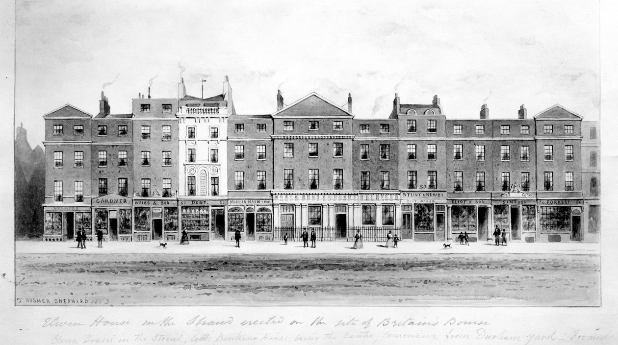 View of Eleven Houses on the Site of the Old Bourse on the Strand, 1853 by English School