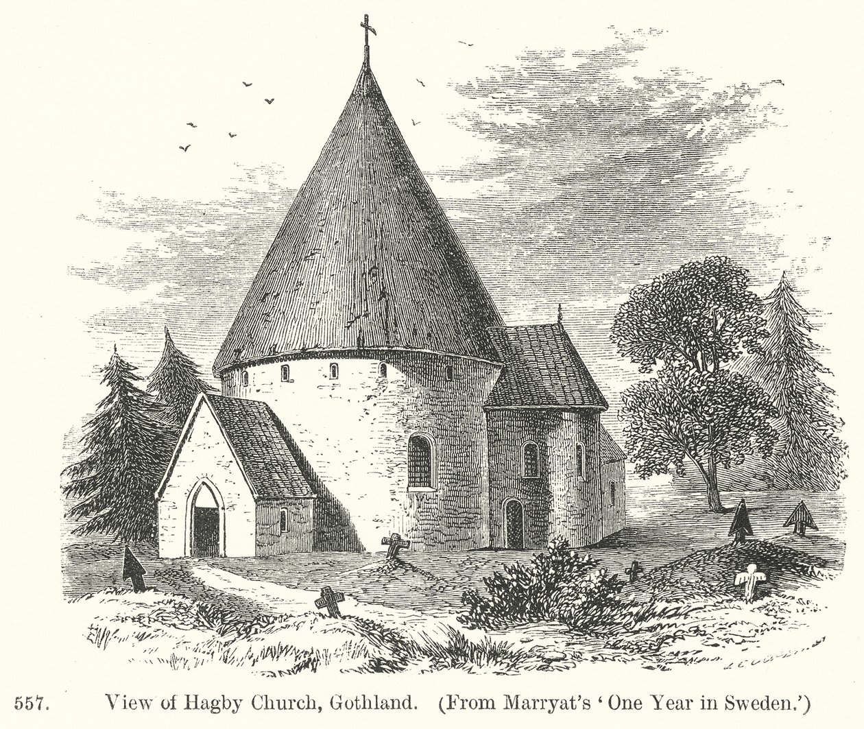 View of Hagby Church, Gothland by English School