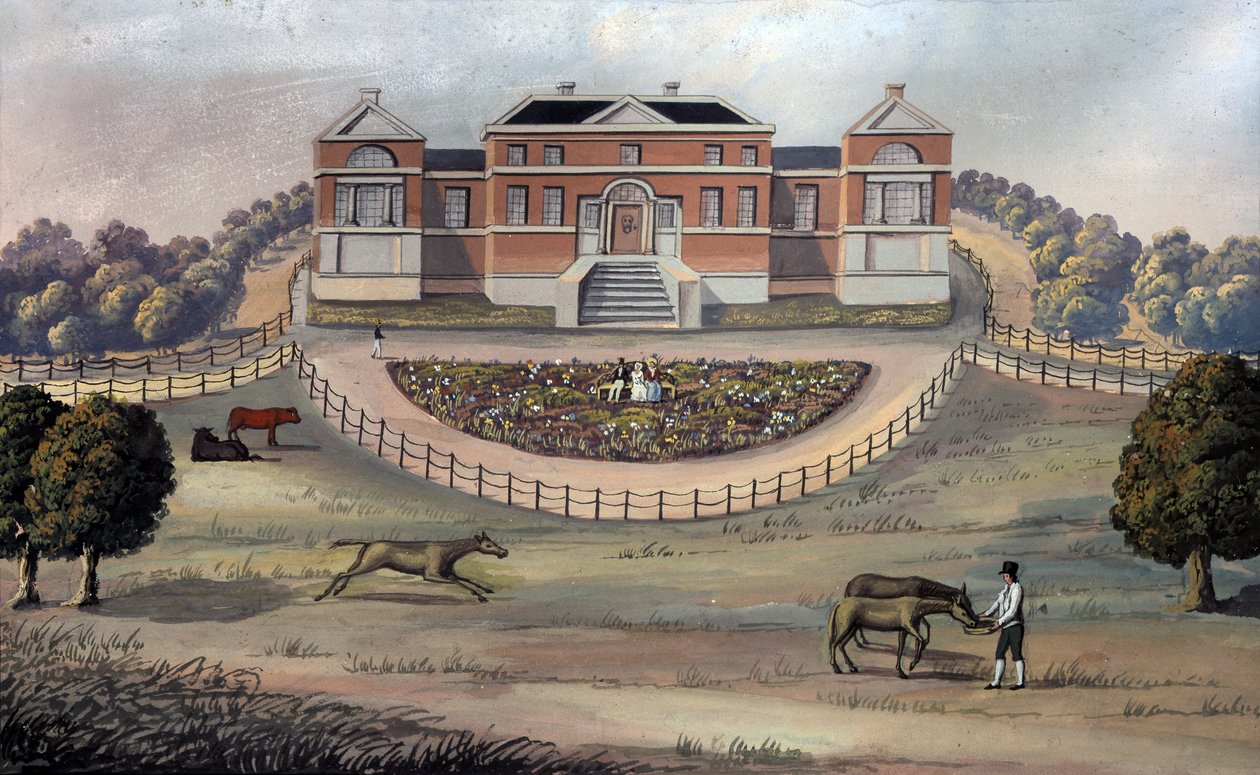 View of a Country House in a Park, c.1825 by English School