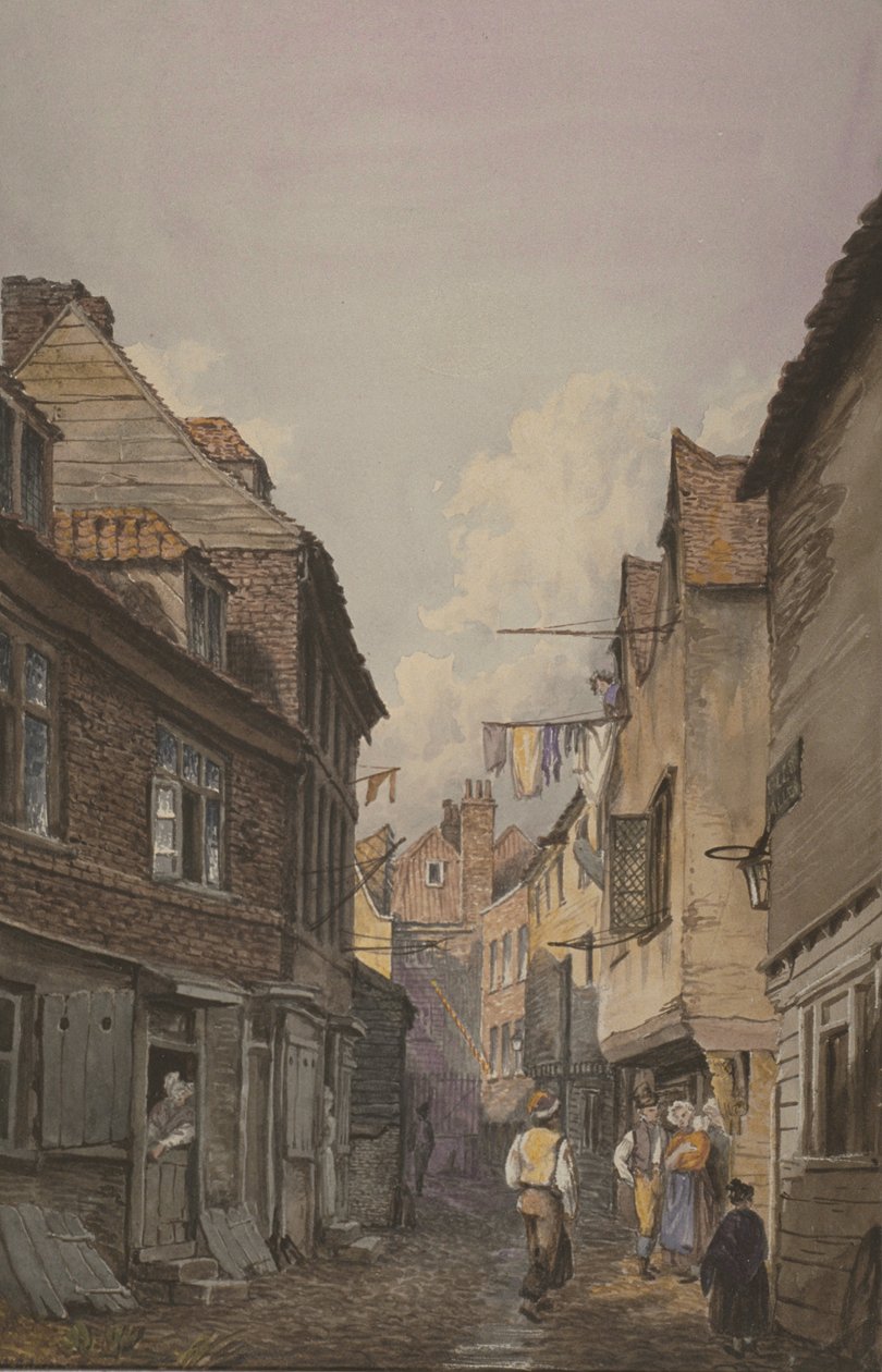 View of Figures in Glean Alley, Bermondsey, c.1825 by English School
