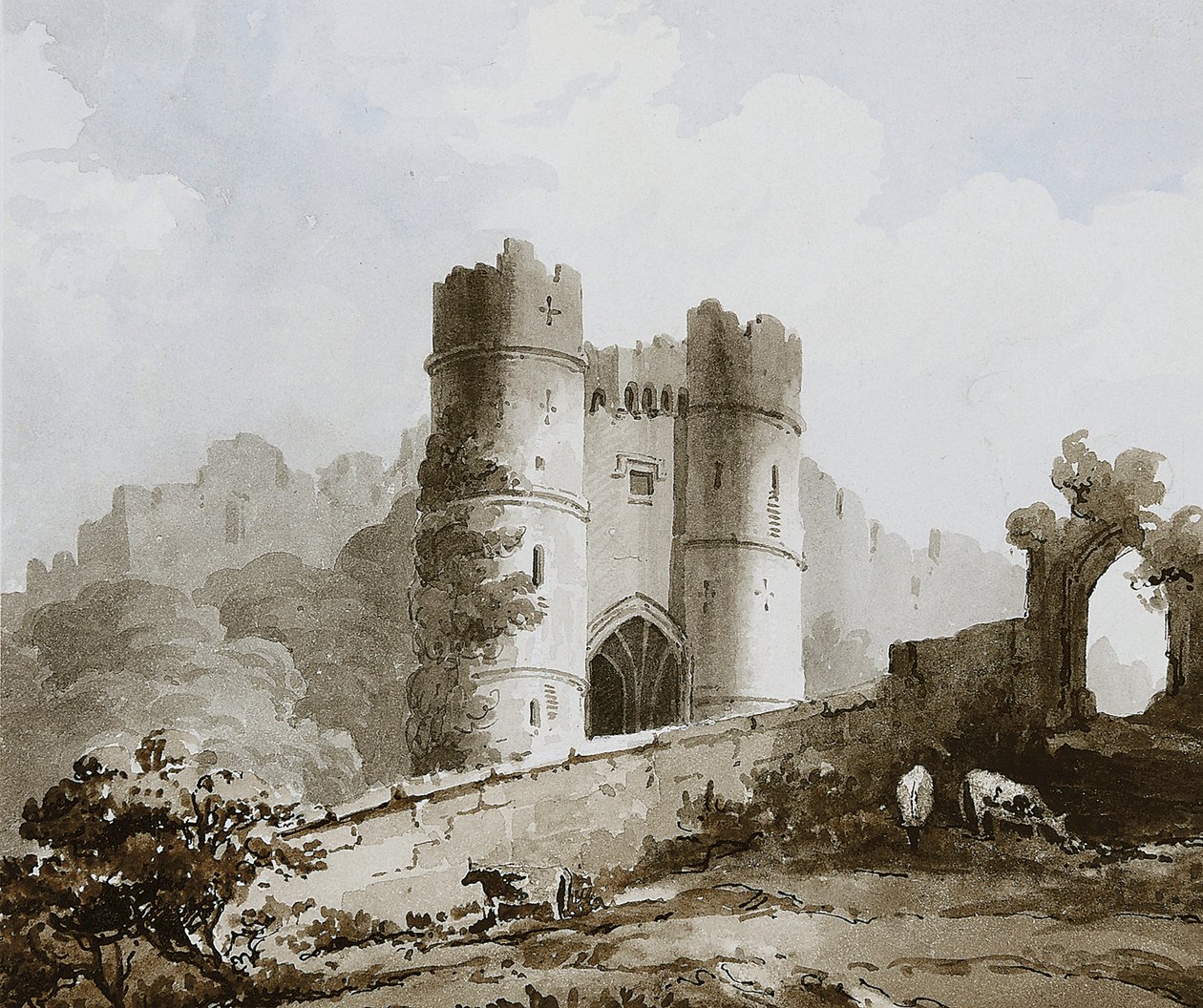 View of the Gateway of Carisbrooke Castle, Isle of Wight by English School
