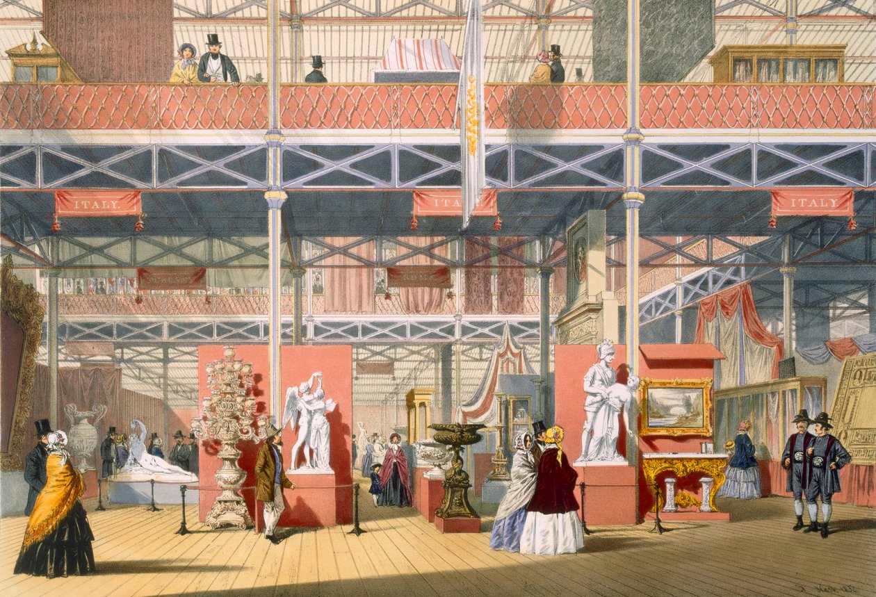 View of the Italy section of the Great Exhibition of 1851, from Dickinson