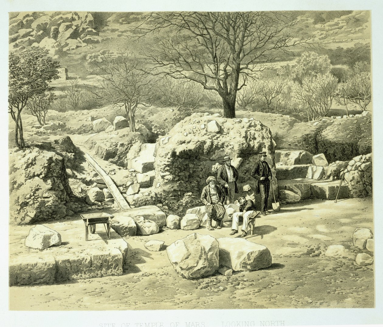 View of the Temple of Mars, from A History of Discoveries at Helicarnassus, Cnidus, & Branchidae, by Charles Thomas Newton, published 1862 by English School