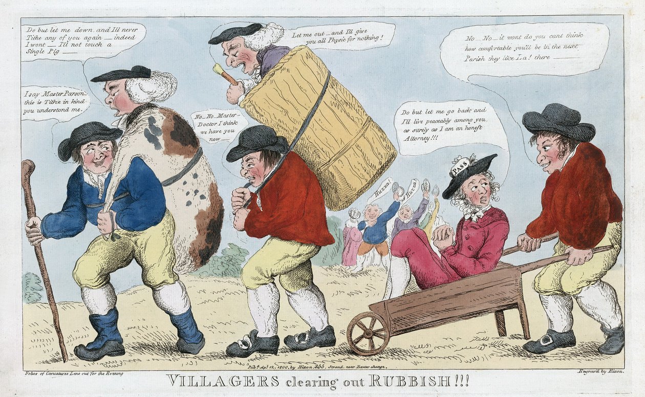 Villagers Clearing out Rubbish!!!, pub. 1800 by English School