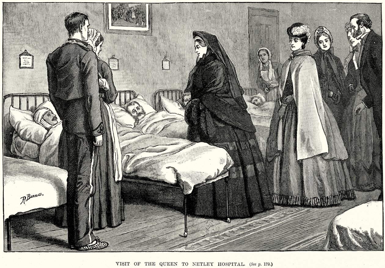 Visit of the Queen to Netley Hospital by English School