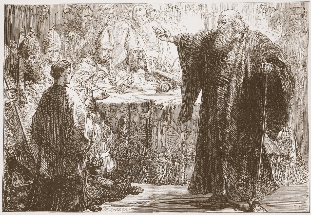Wicliffe before the Convocation at Oxford, illustration from The History of Protestantism by James Aitken Wylie, 1878 by English School