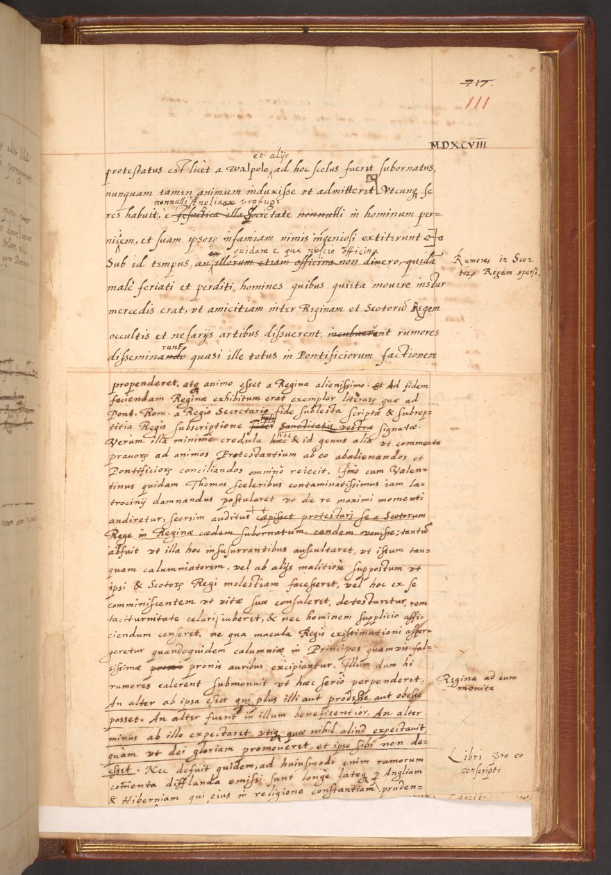 William Camden’s Account of Elizabeth I’s Reign, Cotton MS Faustina III f.111r by English School