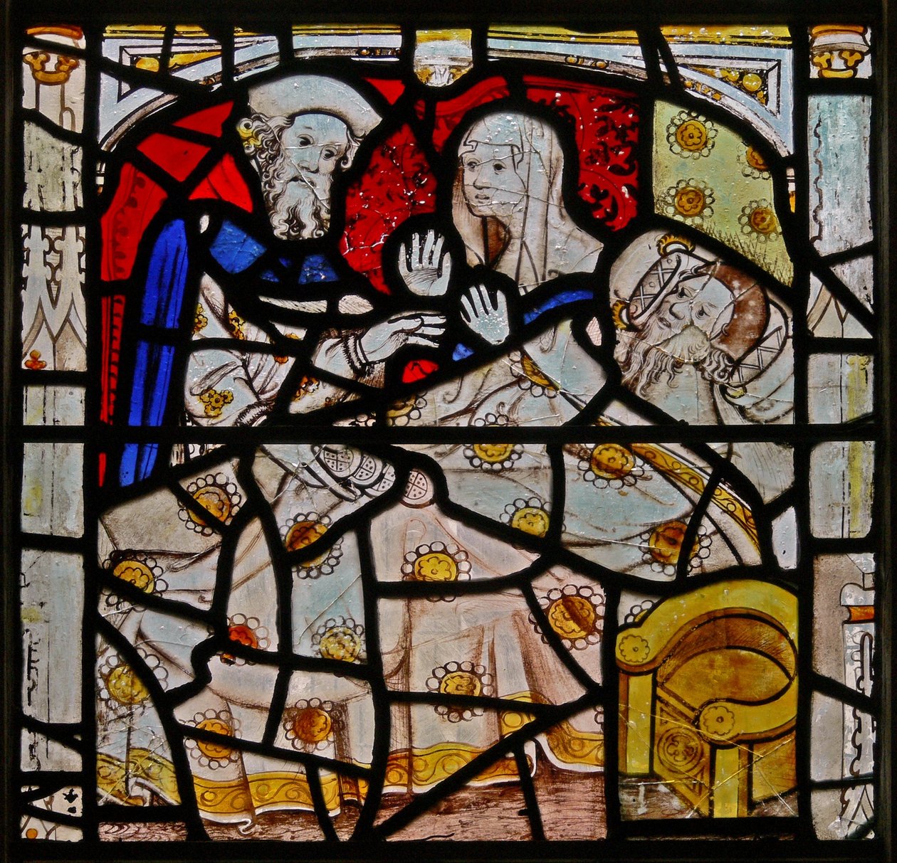 Window N4 depicting the Works of Mercy: visiting the sick by English School