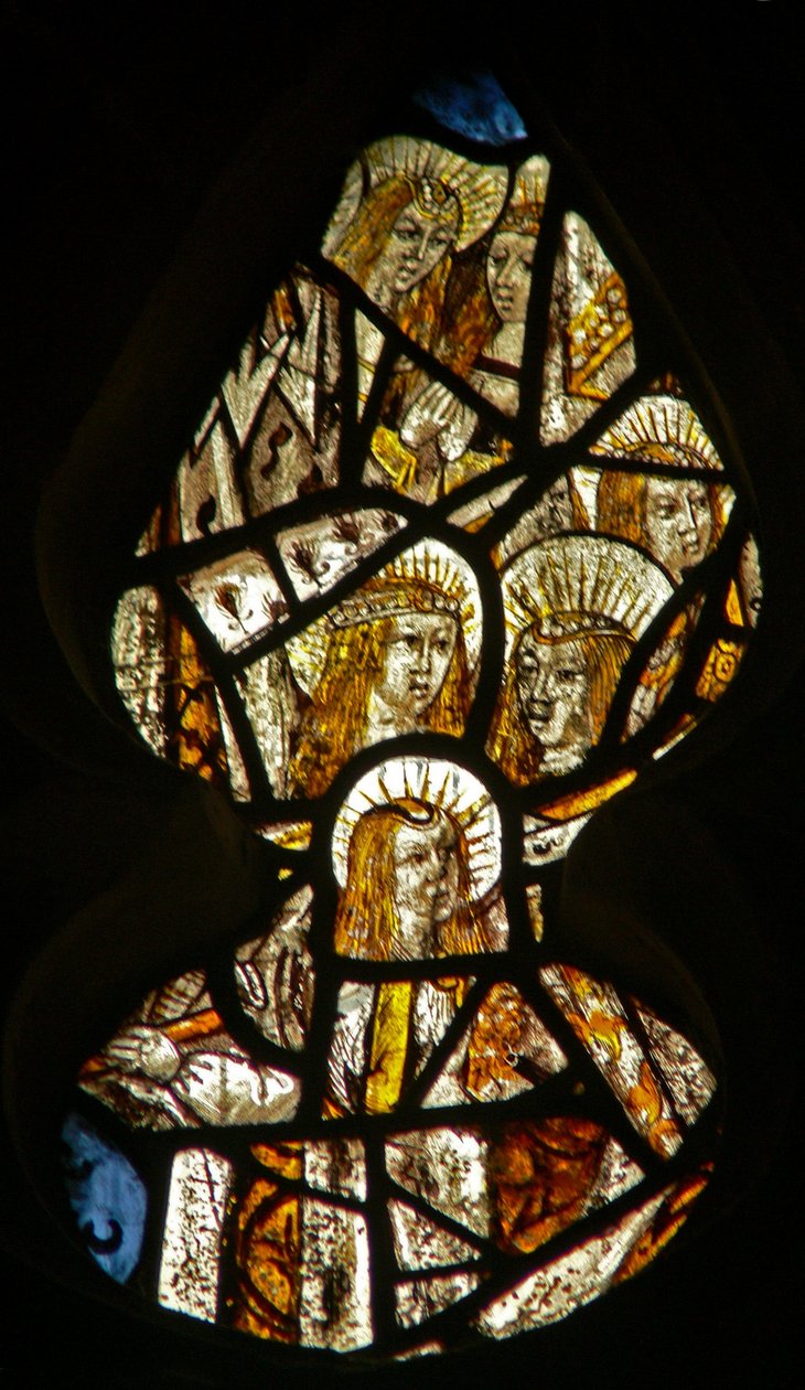 Window depicting St Ursula and some of the 11,000 virgin martyrs by English School