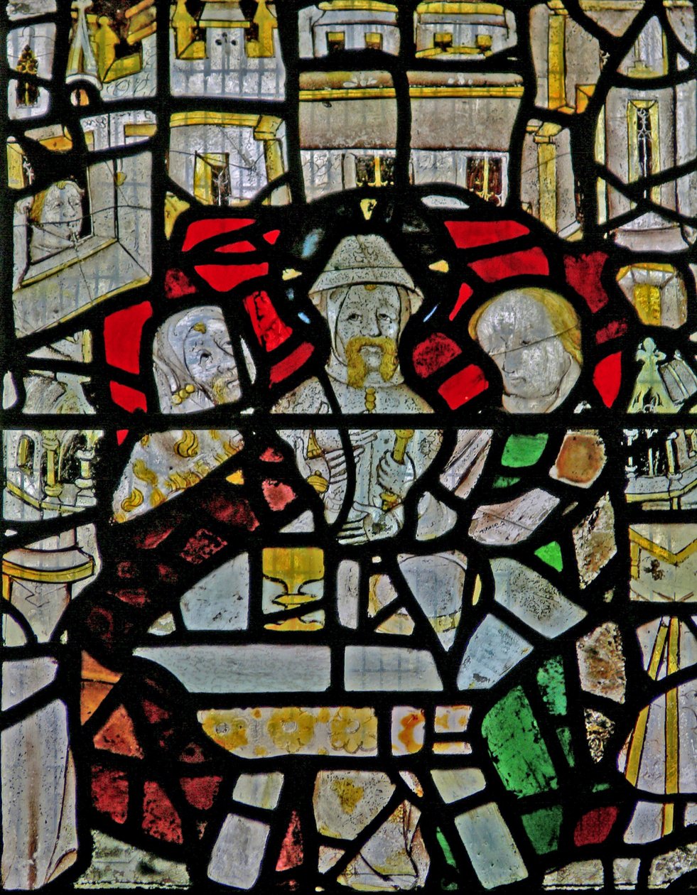 Window Ww depicting a Resurrection Scene: the Supper at Emmaus by English School