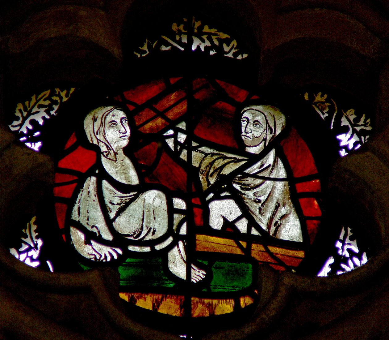 Window in the Chapter House depicting a scene from the Last Judgement: souls resurrecting by English School