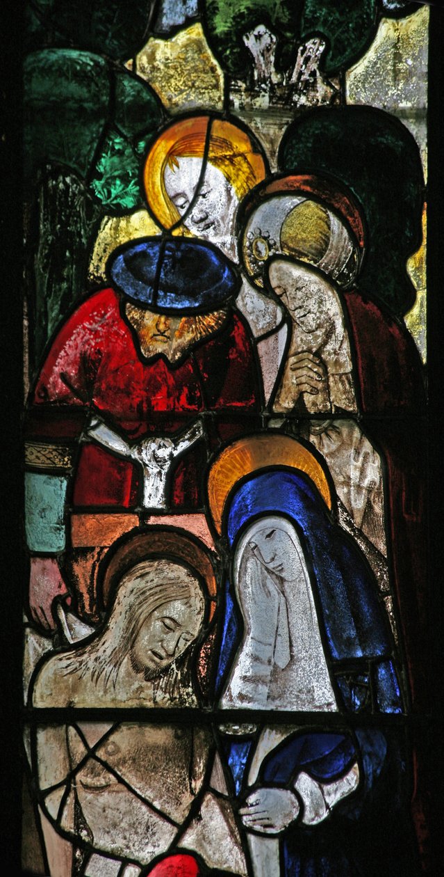 Window s2 depicting the Entombment by English School