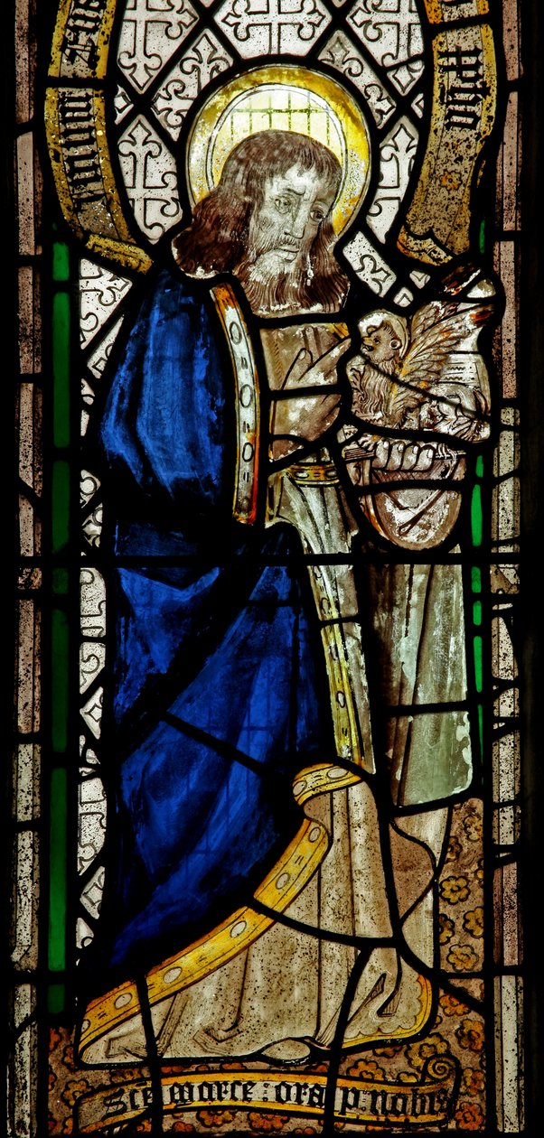 Window depicting the Evangelist: St Mark by English School