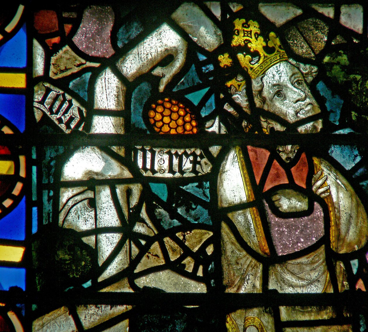 Window w16 depicting a king on the Tree of Jesse by English School