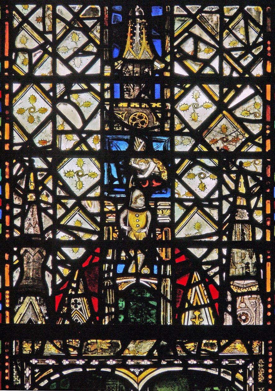Window w31 depicting a canopy with a figure