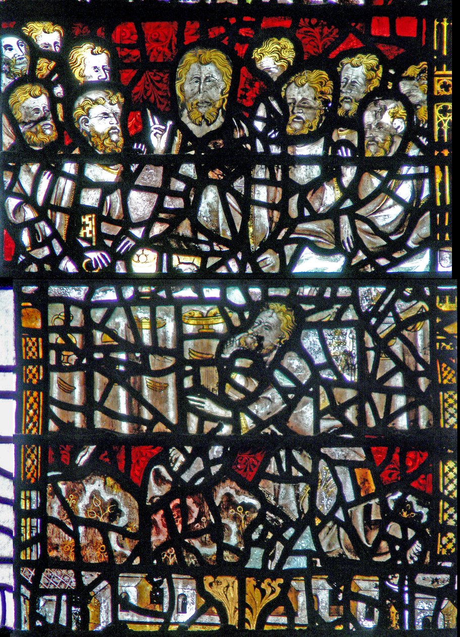 Window depicting the Last Supper (Judas in the foreground) by English School