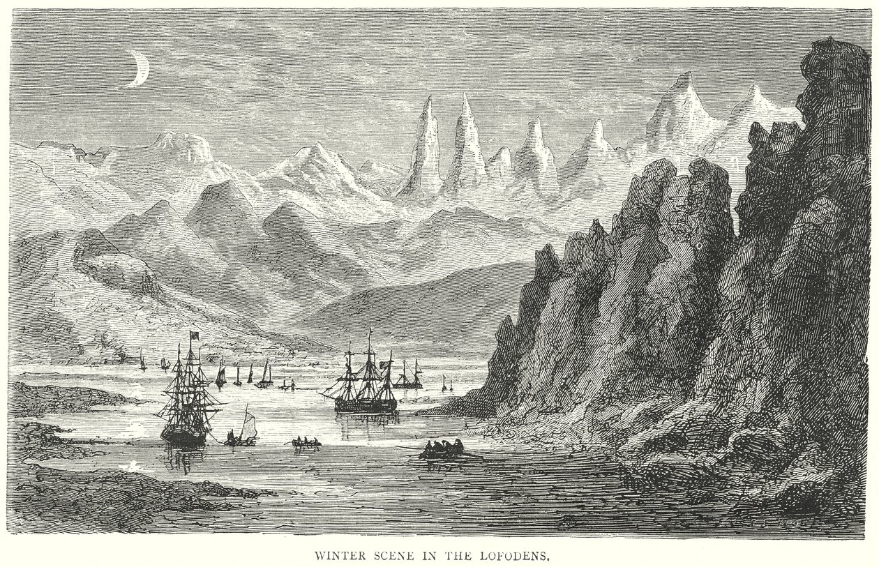 Winter Scene in the Lofodens by English School