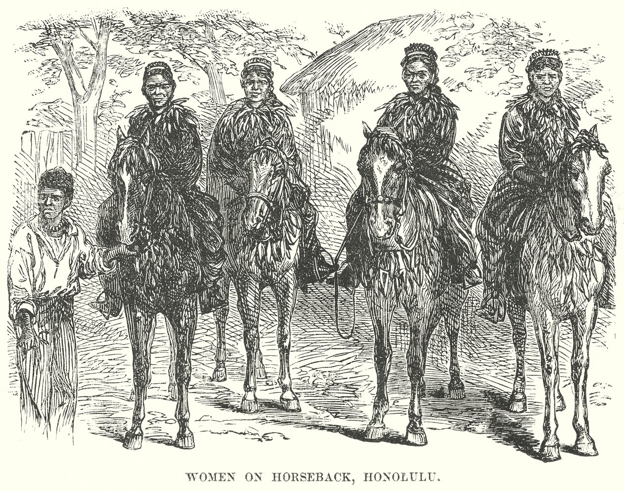 Woman on Horseback, Honolulu by English School