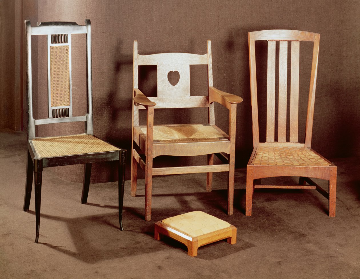 Arts and Crafts chairs, c.1896-1925 by English School English School