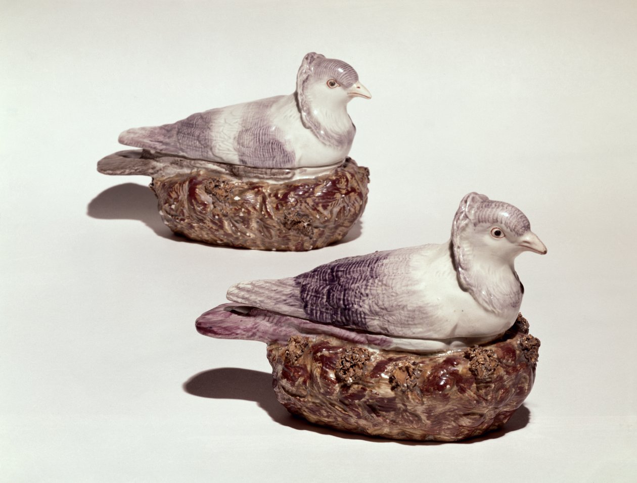 Pair of Staffordshire Pottery Tureens in the Form of Pigeons, c.1790 by Enoch Wood