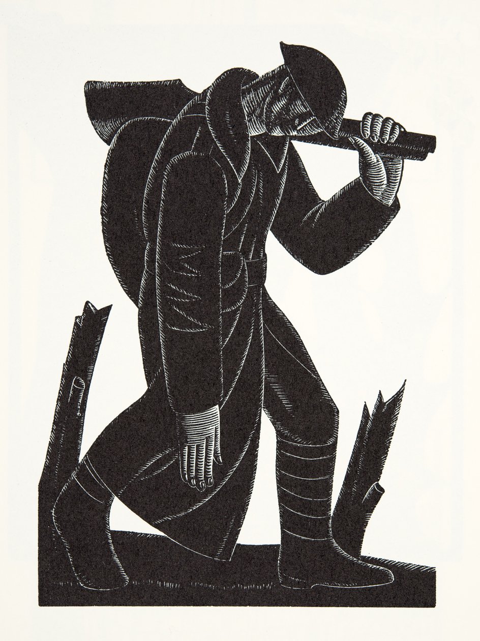Westward Hoe! (after a drawing by David James) by Eric Gill