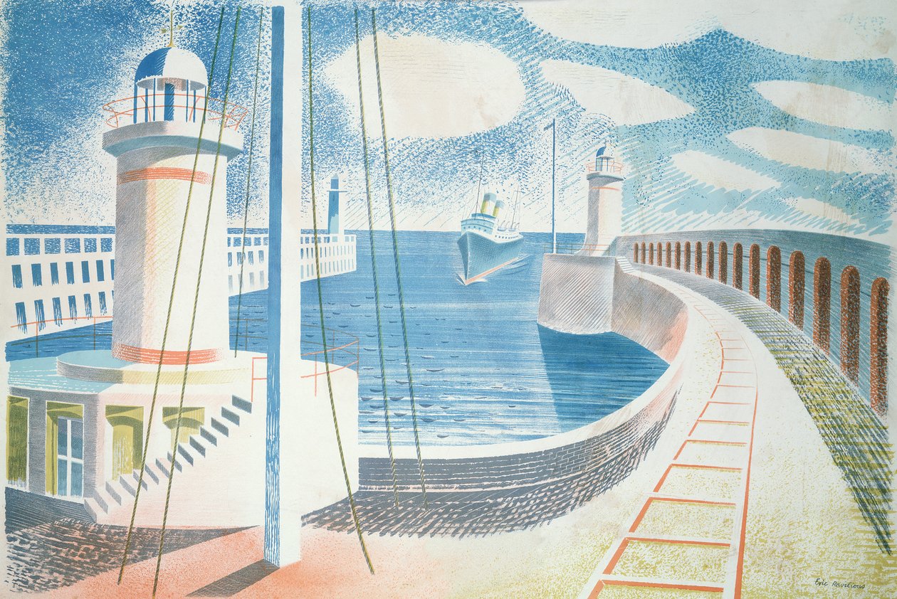 Newhaven Harbour by Eric Ravilious: Buy fine art print